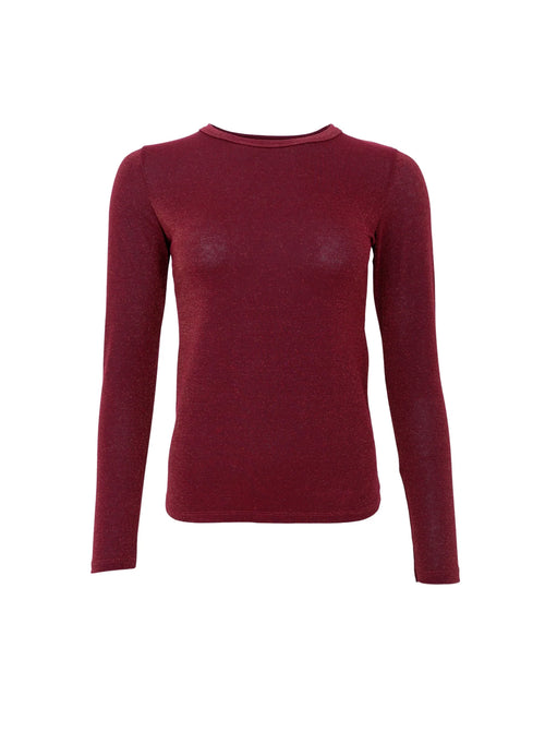 picture of Black Colour FAYE Lurex Blouse T Shirt - Plum - Number Two - womens - fashion - clothing - Black Colour 1