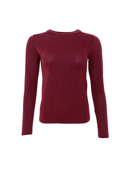 picture of Black Colour FAYE Lurex Blouse T Shirt - Plum - Number Two - womens - fashion - clothing - Black Colour 1