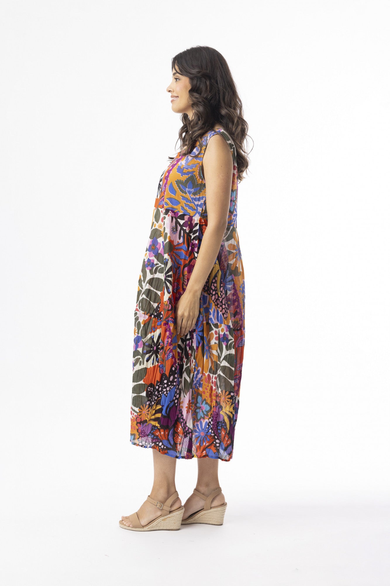 picture of Orientique Salvador Sleeveless Bubble Dress - Multi Print - Number Two - womens - fashion - clothing - Orientique 4