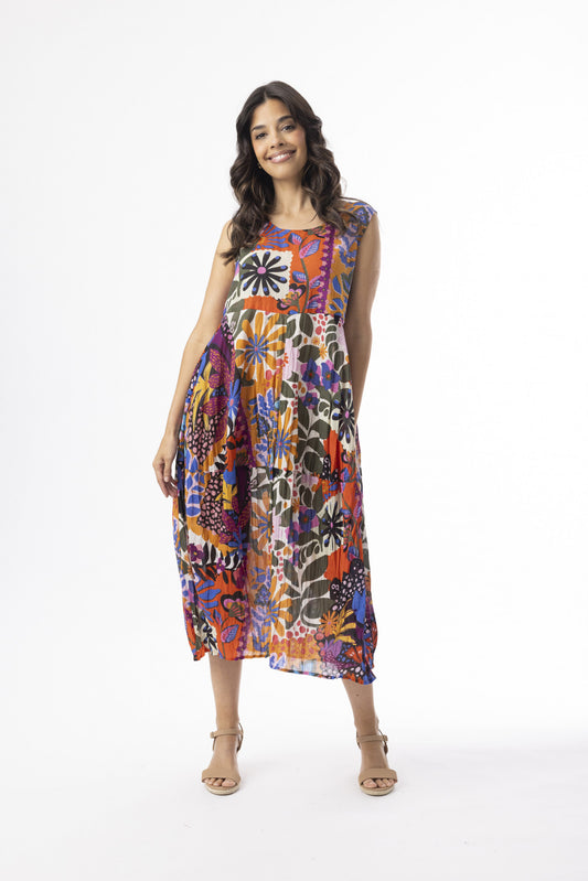 picture of Orientique Salvador Sleeveless Bubble Dress - Multi Print - Number Two - womens - fashion - clothing - Orientique 1