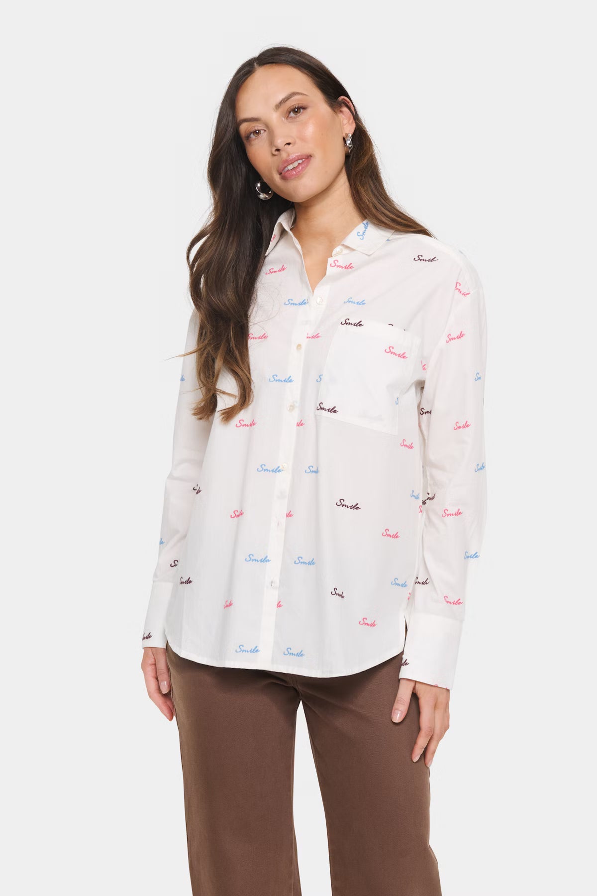 picture of Saint Tropez Lien Shirt Ice White - Number Two - womens - fashion - ethical - sustainable - clothing - Saint Trope