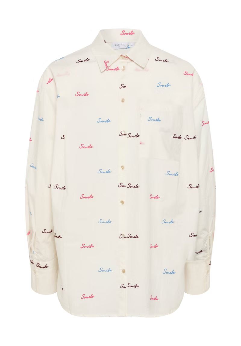 picture of Saint Tropez Lien Shirt Ice White - Number Two - womens - fashion - ethical - sustainable - clothing - Saint Trope