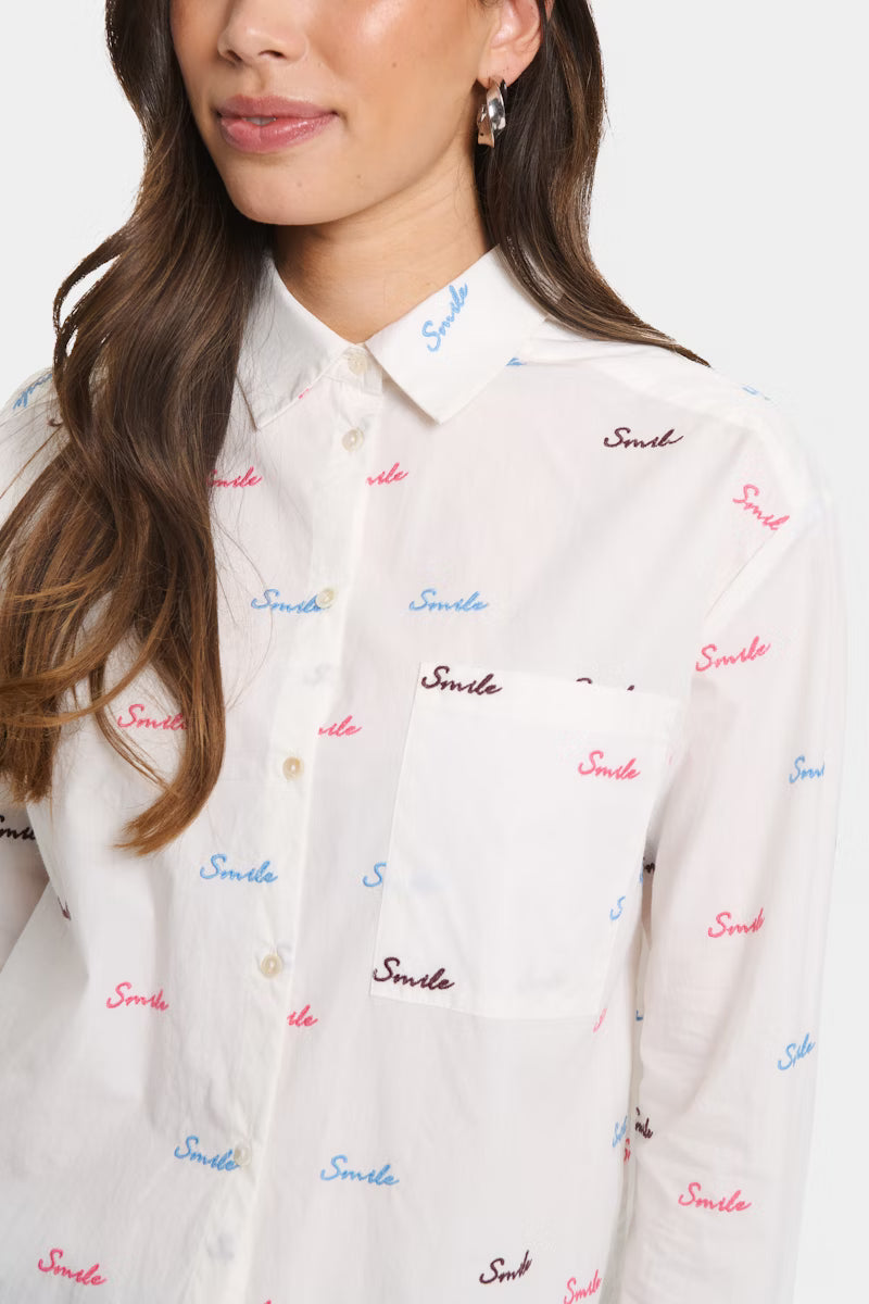 picture of Saint Tropez Lien Shirt Ice White - Number Two - womens - fashion - ethical - sustainable - clothing - Saint Trope