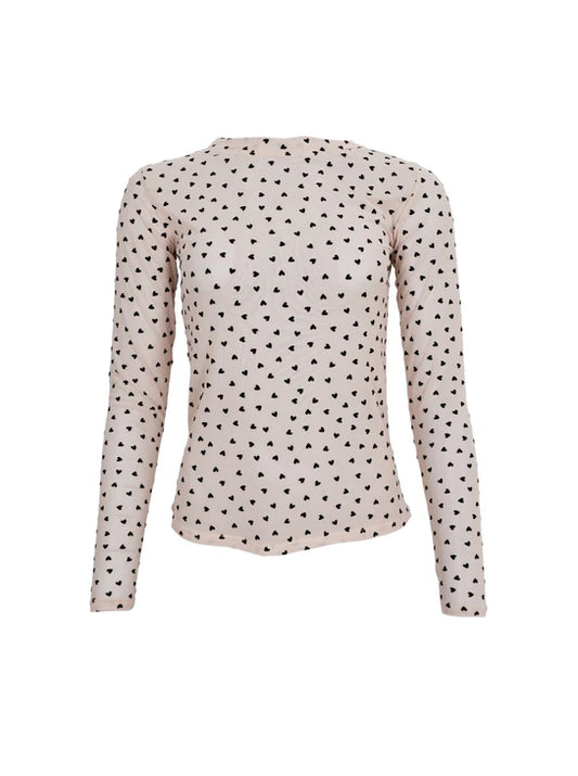 Black Colour FAYE ISOLE Love Mesh Blouse - Nude