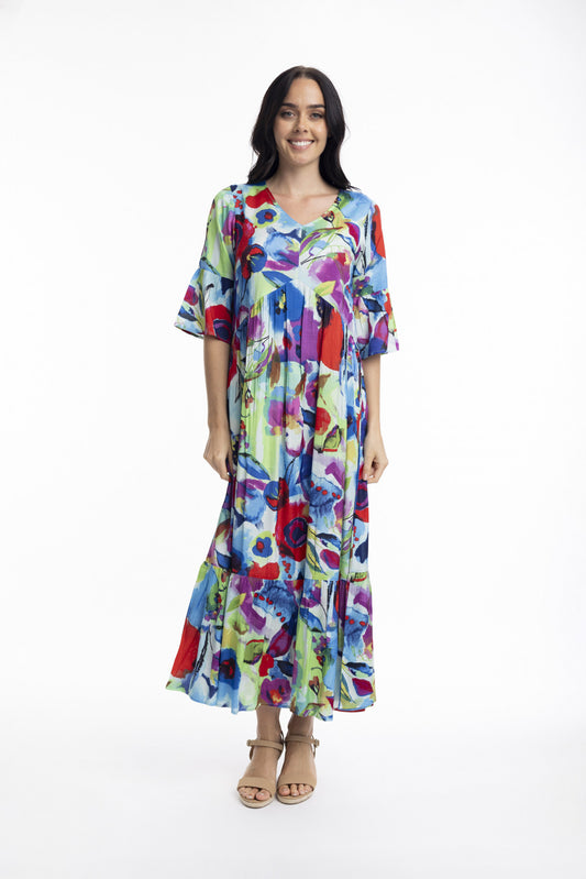 Orientique Nevis Dress Peak Maxi Multi Print