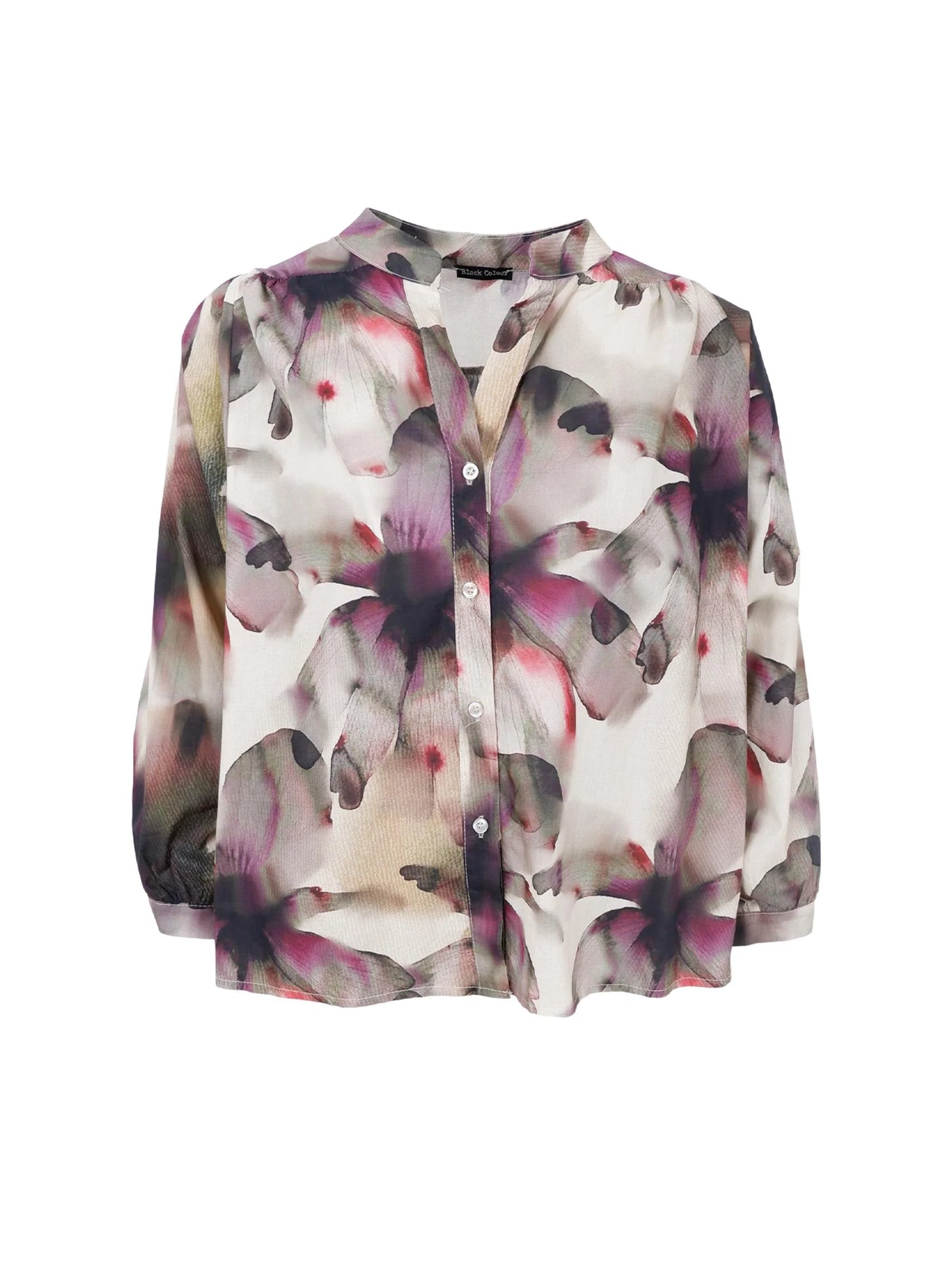 picture of Black Colour FILORA Blouse - Plum Flower - Number Two - womens - fashion - clothing - Black Colour 3