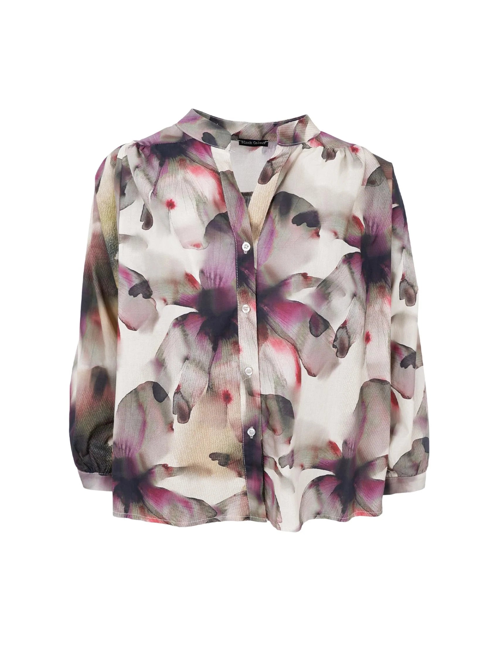 picture of Black Colour FILORA Blouse - Plum Flower - Number Two - womens - fashion - clothing - Black Colour 3
