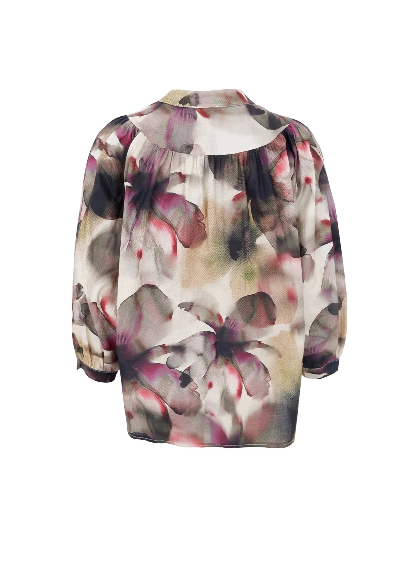 picture of Black Colour FILORA Blouse - Plum Flower - Number Two - womens - fashion - clothing - Black Colour 4