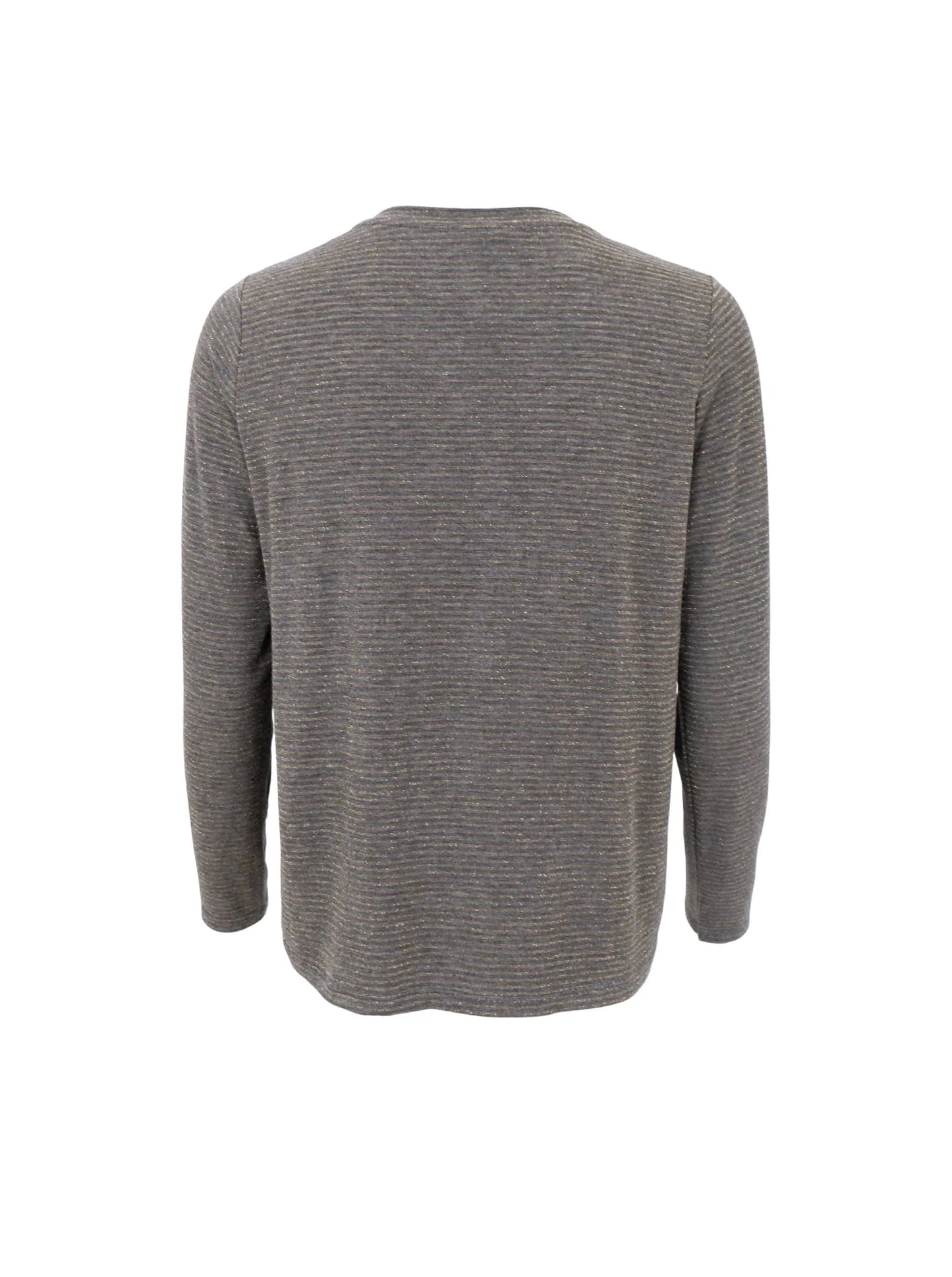picture of Black Colour FAYE Lurex T-Shirt - Grey/Gold Stripe - Number Two - womens - fashion - clothing - Black Colour 2