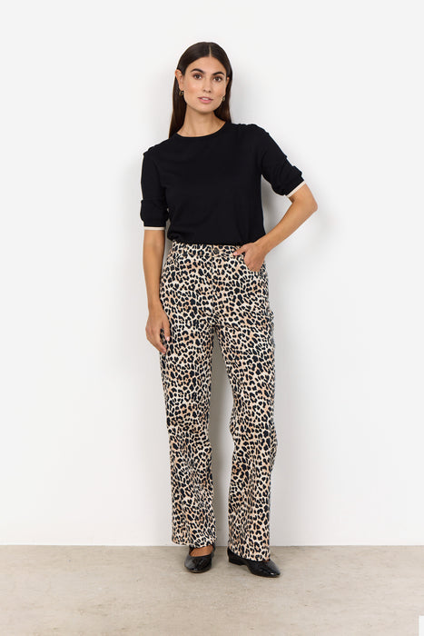 SoyaConcept OWENA 3 Pants Sand Leopard