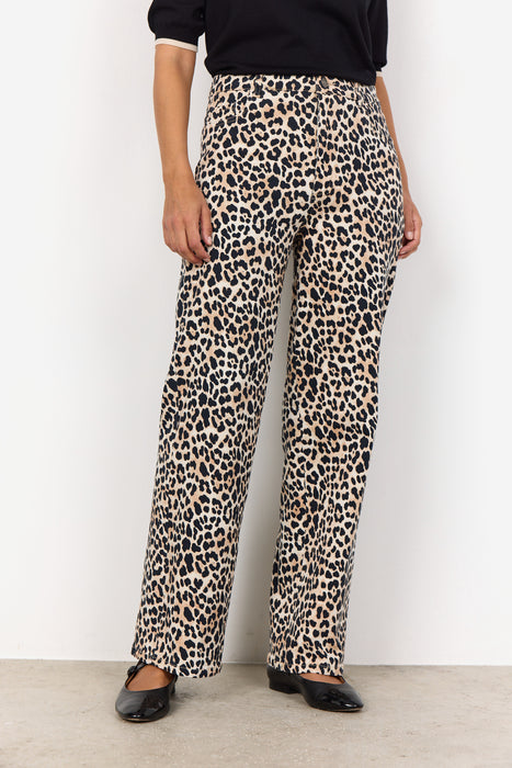SoyaConcept OWENA 3 Pants Sand Leopard