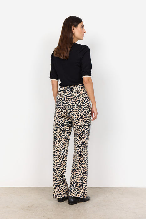 SoyaConcept OWENA 3 Pants Sand Leopard