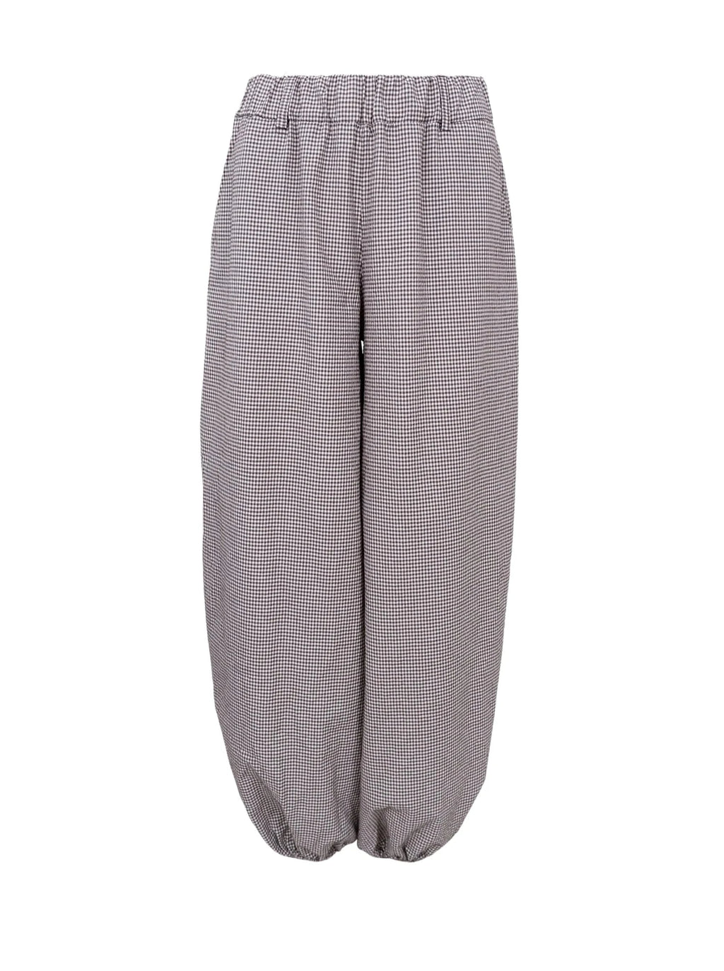Black Colour MANON Ballon Pant - Coffee Gingham