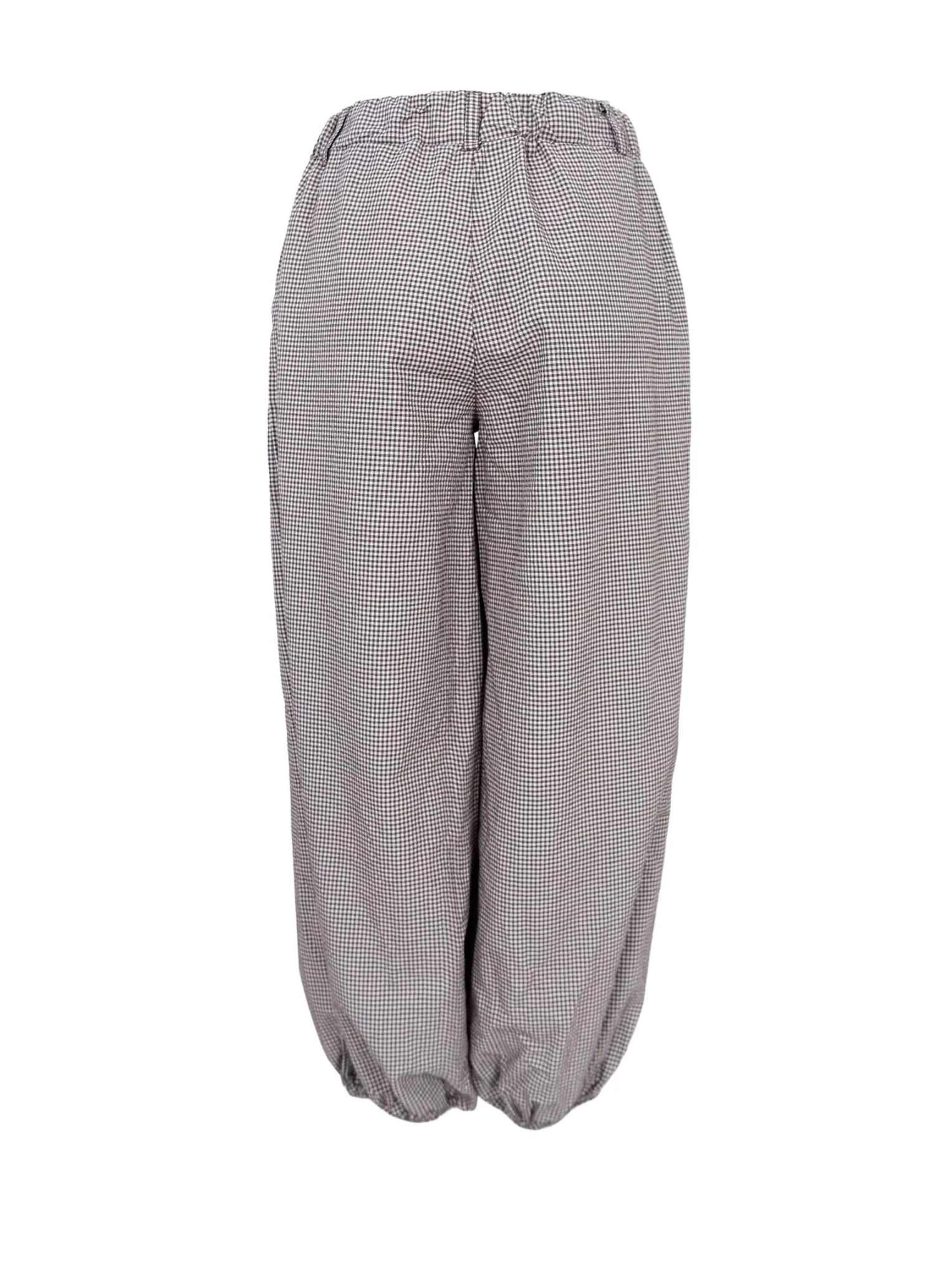 Black Colour MANON Ballon Pant - Coffee Gingham