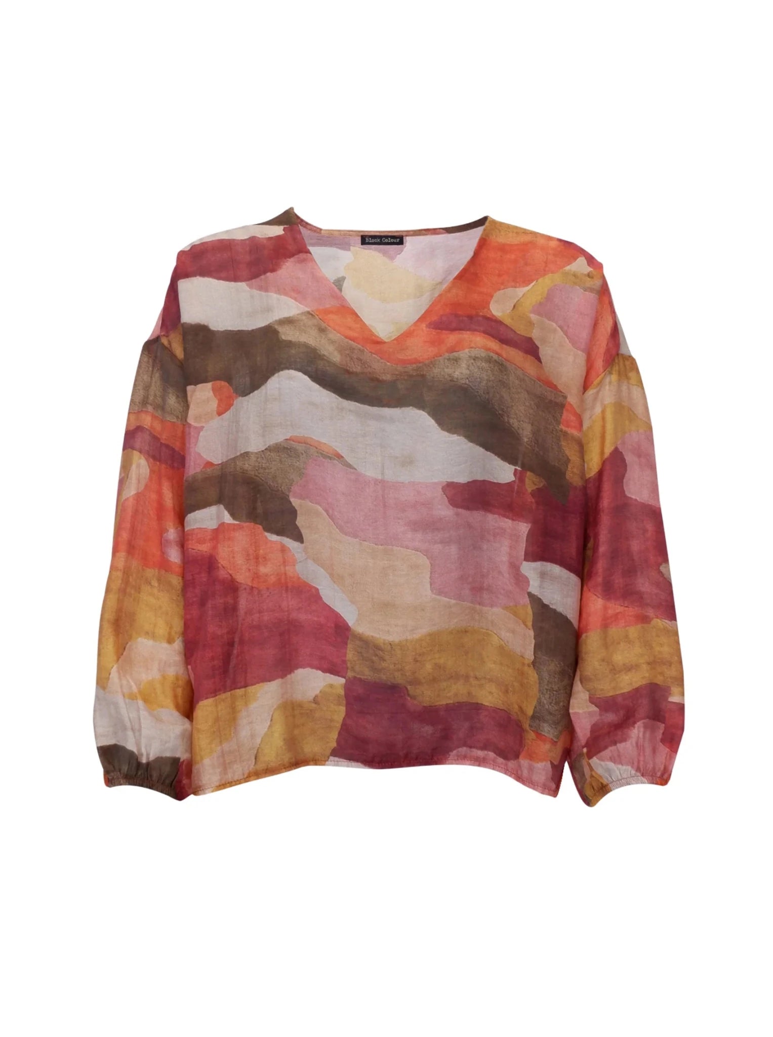 Black Colour ZELLA Sheer Blouse  - Burnt Wine