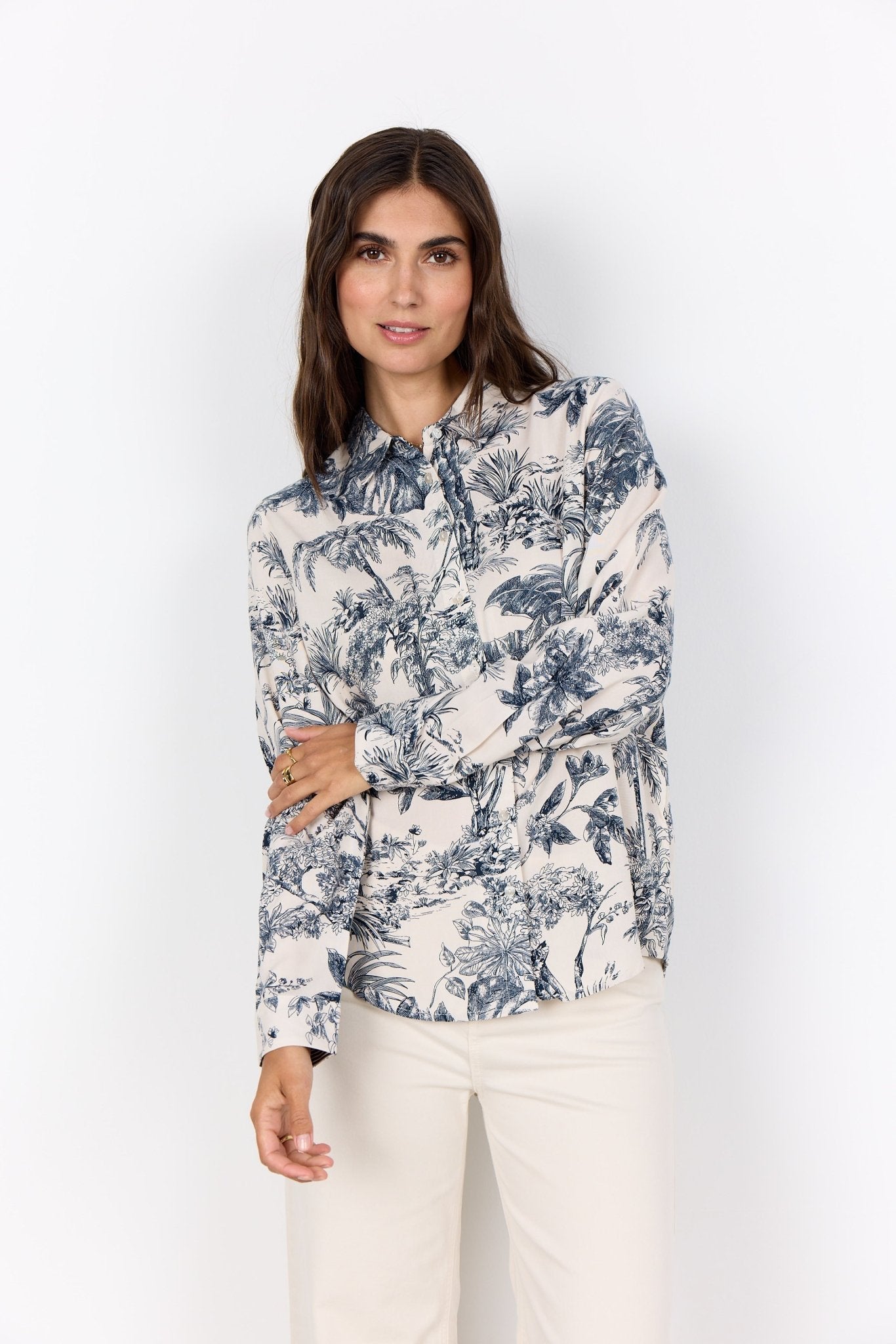 picture of SoyaConcept CARLI 1 Shirt - Dark Blue Print - Number Two - womens - fashion - clothing - SoyaConcept 1