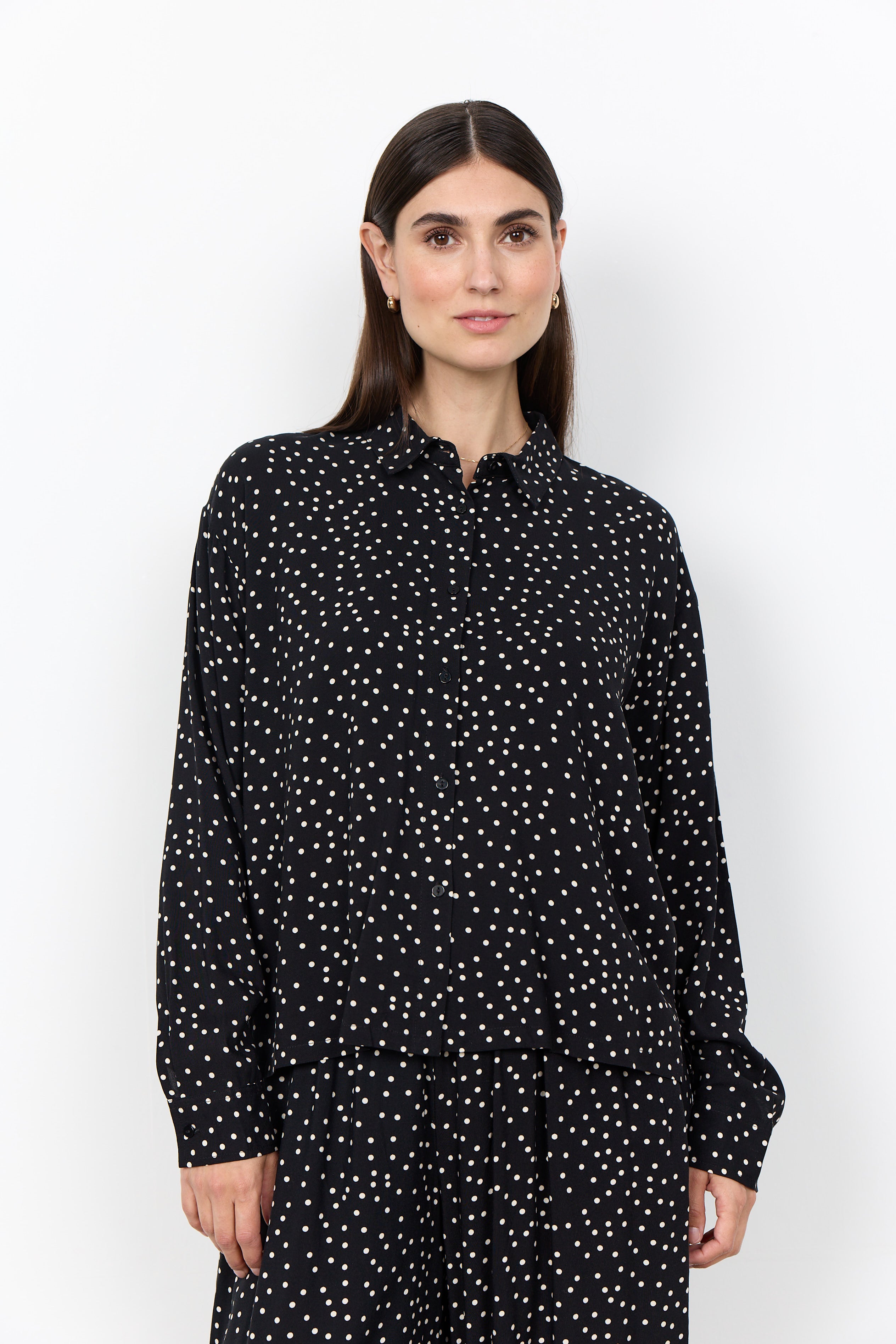 SoyaConcept Gilda 2 Shirt- Black Polka Dot