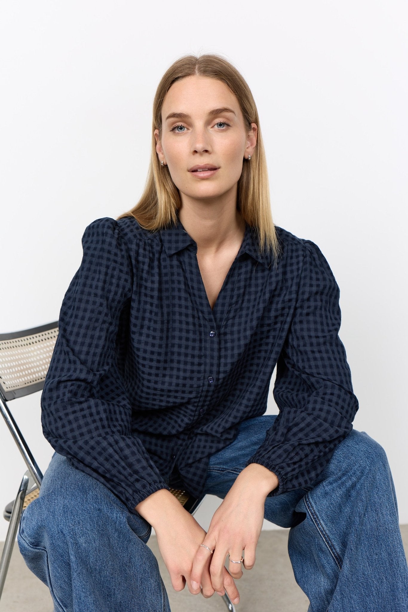 picture of SoyaConcept HEINA YD2 Check Shirt - Dark Navy - Number Two - womens - fashion - clothing - SoyaConcept 1