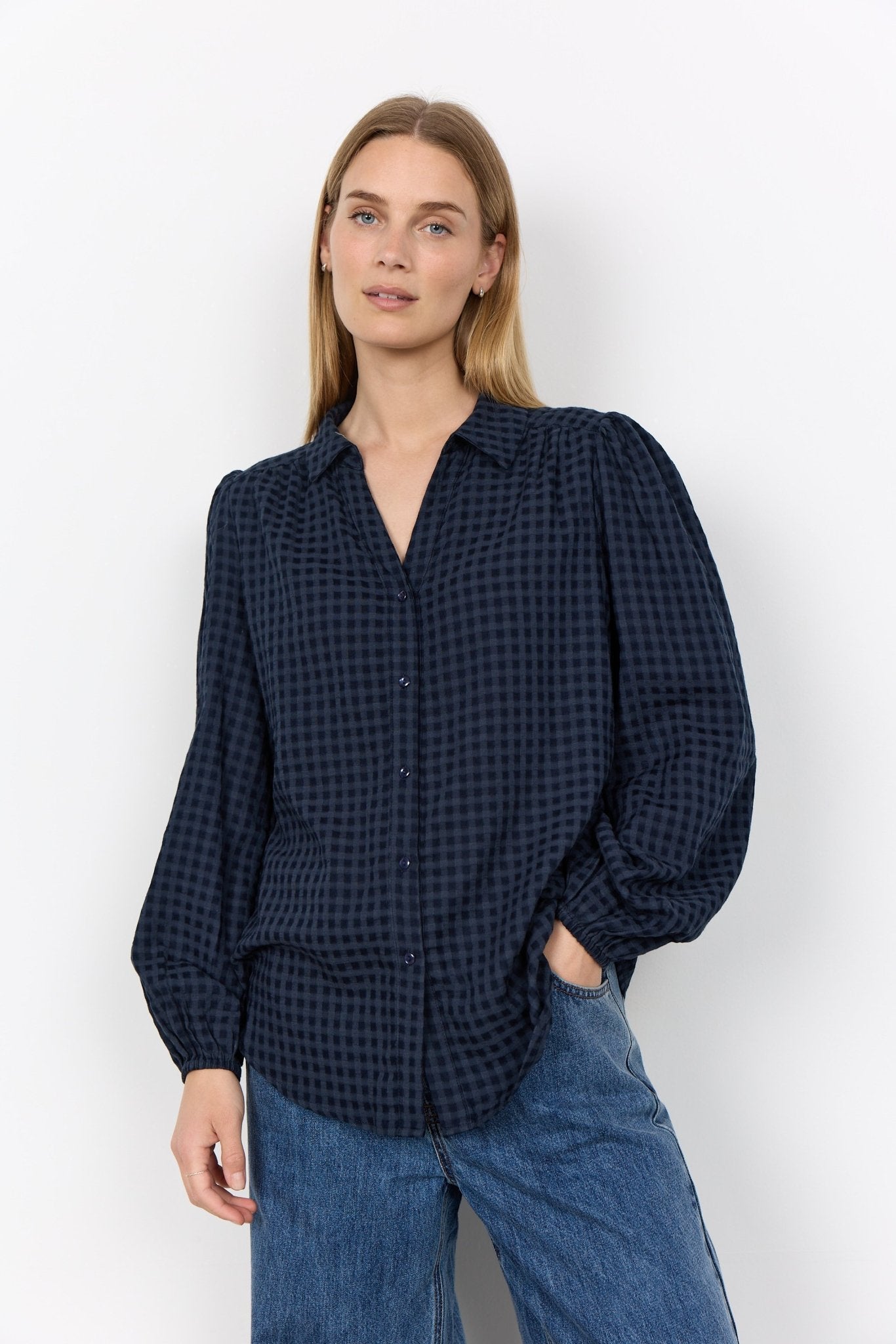 picture of SoyaConcept HEINA YD2 Check Shirt - Dark Navy - Number Two - womens - fashion - clothing - SoyaConcept 2