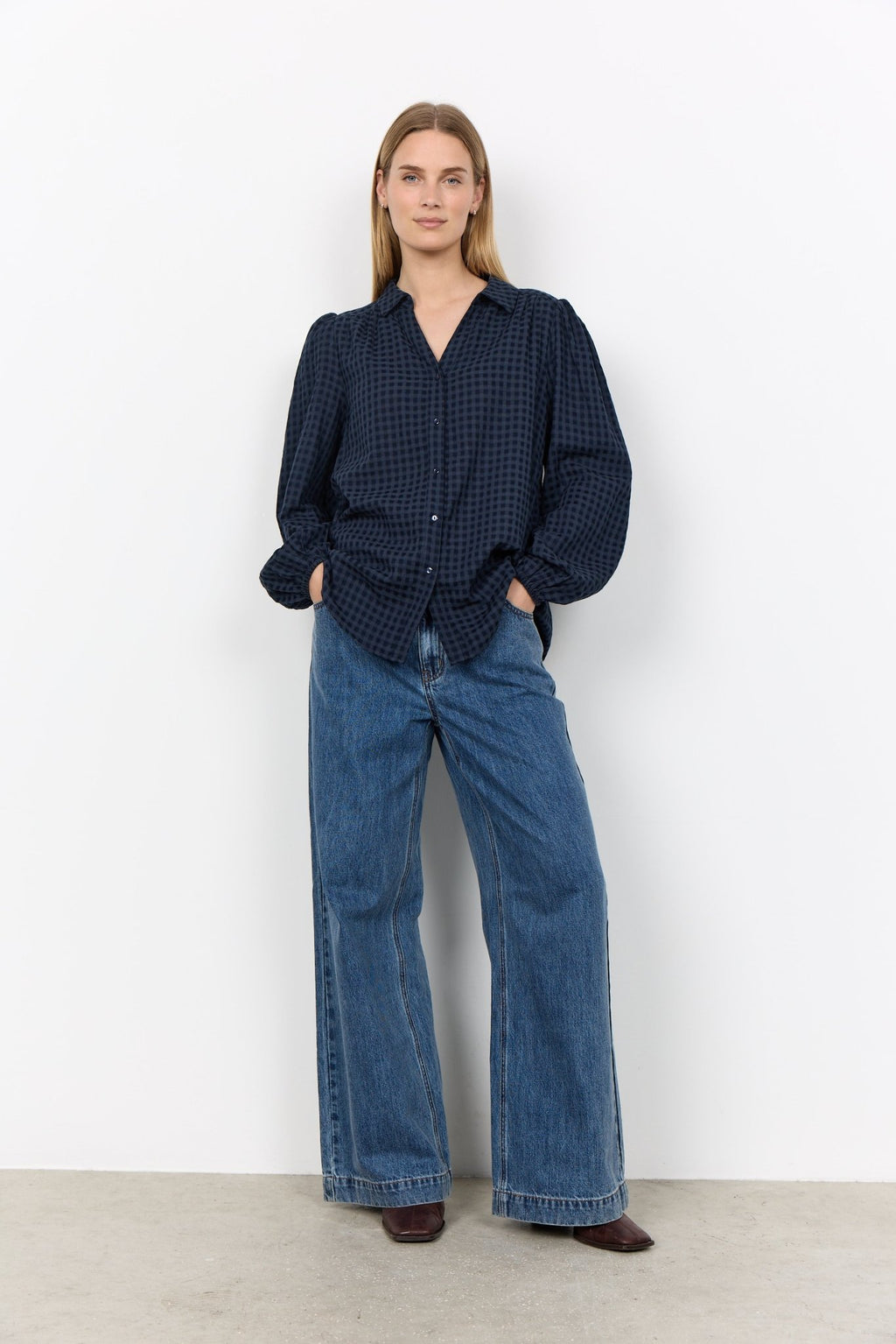 picture of SoyaConcept HEINA YD2 Check Shirt - Dark Navy - Number Two - womens - fashion - clothing - SoyaConcept 3