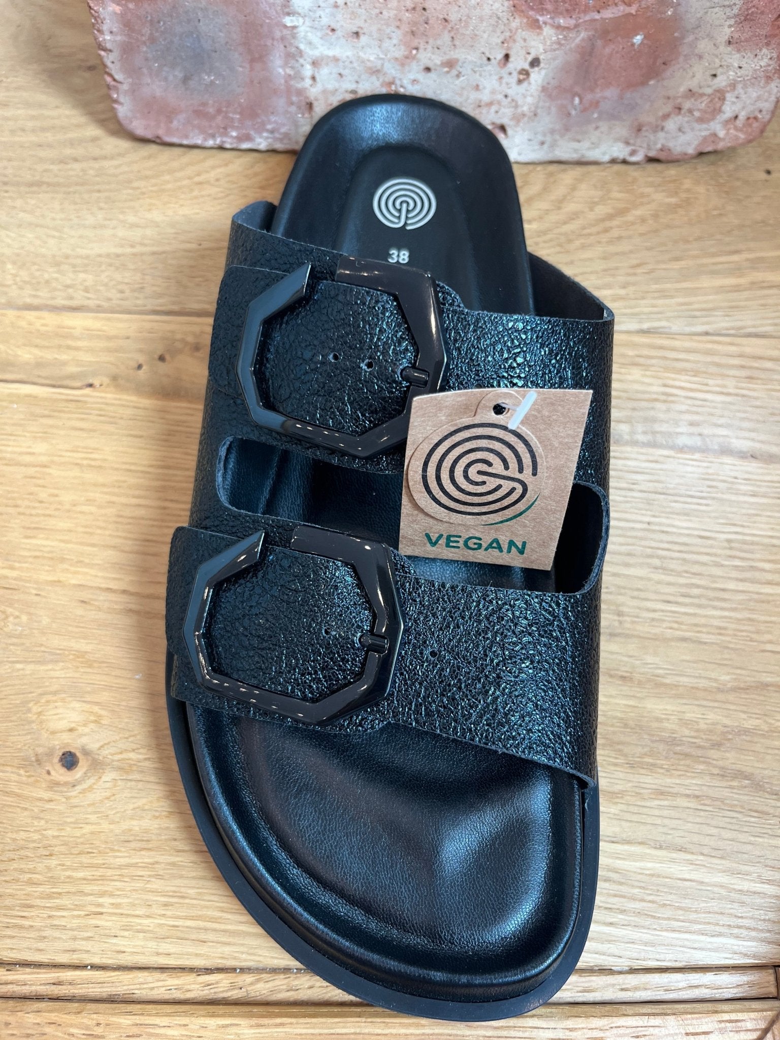 picture of Genuins Galia Sandal Black Shimmer (Vegan) - Number Two - womens - fashion - Footwear - Genuins 3