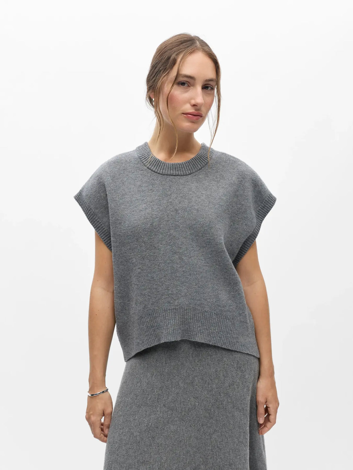 Object Itone Tank Jumper - Medium Grey Melange