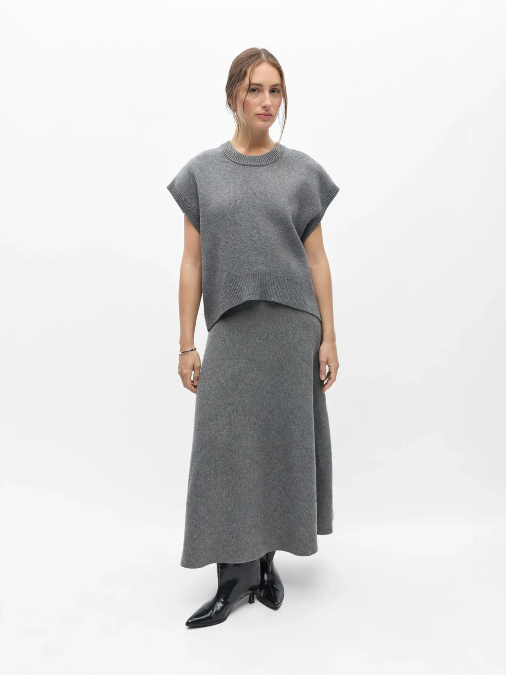 Object Itone Tank Jumper - Medium Grey Melange