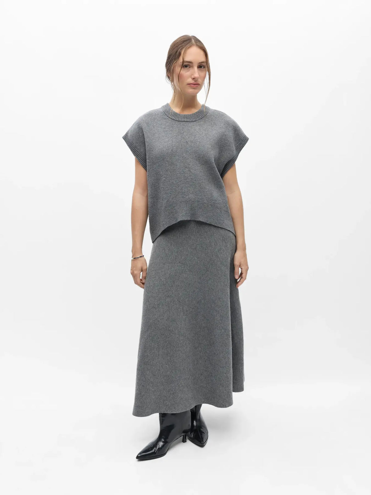 Object Itone Tank Jumper - Medium Grey Melange