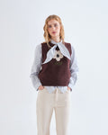 picture of Compania Fantastica 10236 Big Flower Vest - Brown - Number Two - womens - fashion - clothing - Compania Fantastica 1