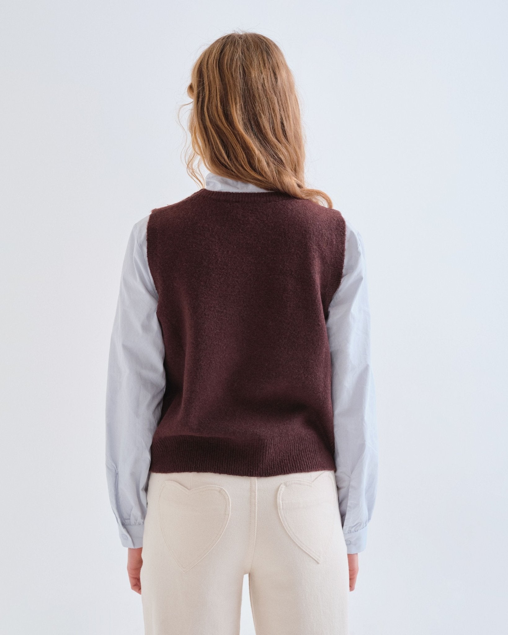 picture of Compania Fantastica 10236 Big Flower Vest - Brown - Number Two - womens - fashion - clothing - Compania Fantastica 5