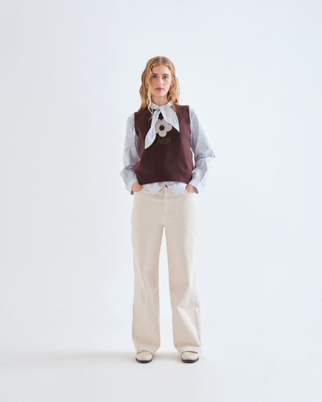 picture of Compania Fantastica 10236 Big Flower Vest - Brown - Number Two - womens - fashion - clothing - Compania Fantastica 2