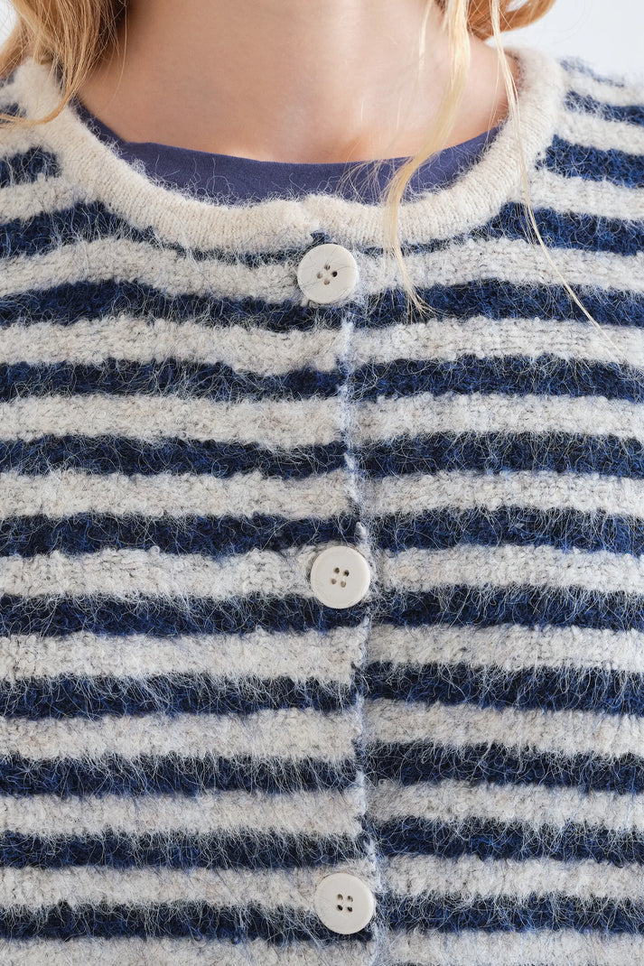 Compania Fantastica 10237 Stripe Cardigan - Blue/White