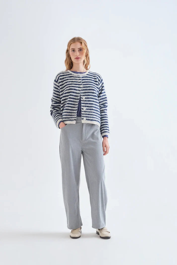 Compania Fantastica 10237 Stripe Cardigan - Blue/White