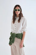 Compania Fantastica 11071 Multi Jewel Button Shirt - White