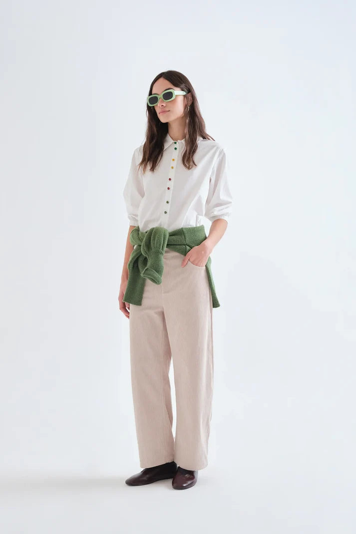 Compania Fantastica 11071 Multi Jewel Button Shirt - White