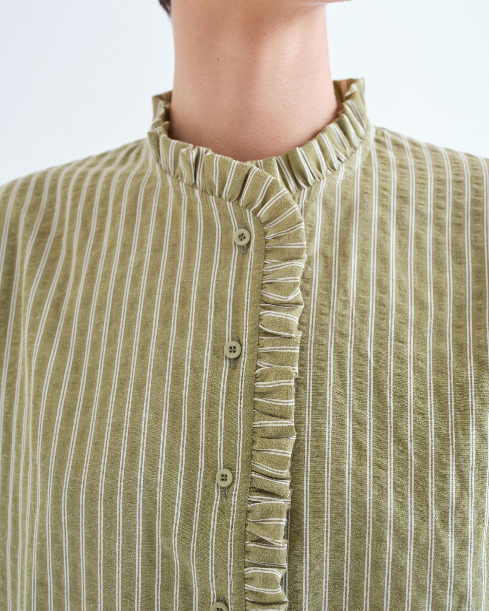 picture of Compania Fantastica 11089 Striped Shirt - Light Green - Number Two - womens - fashion - clothing - Compania Fantastica 2