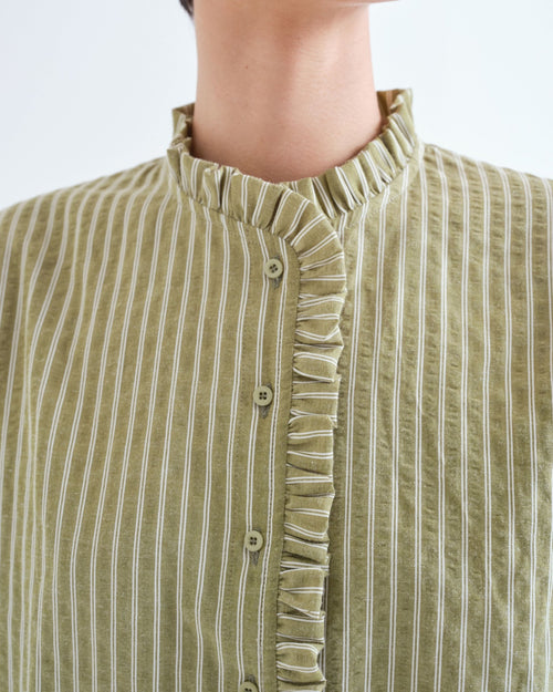 picture of Compania Fantastica 11089 Striped Shirt - Light Green - Number Two - womens - fashion - clothing - Compania Fantastica 2