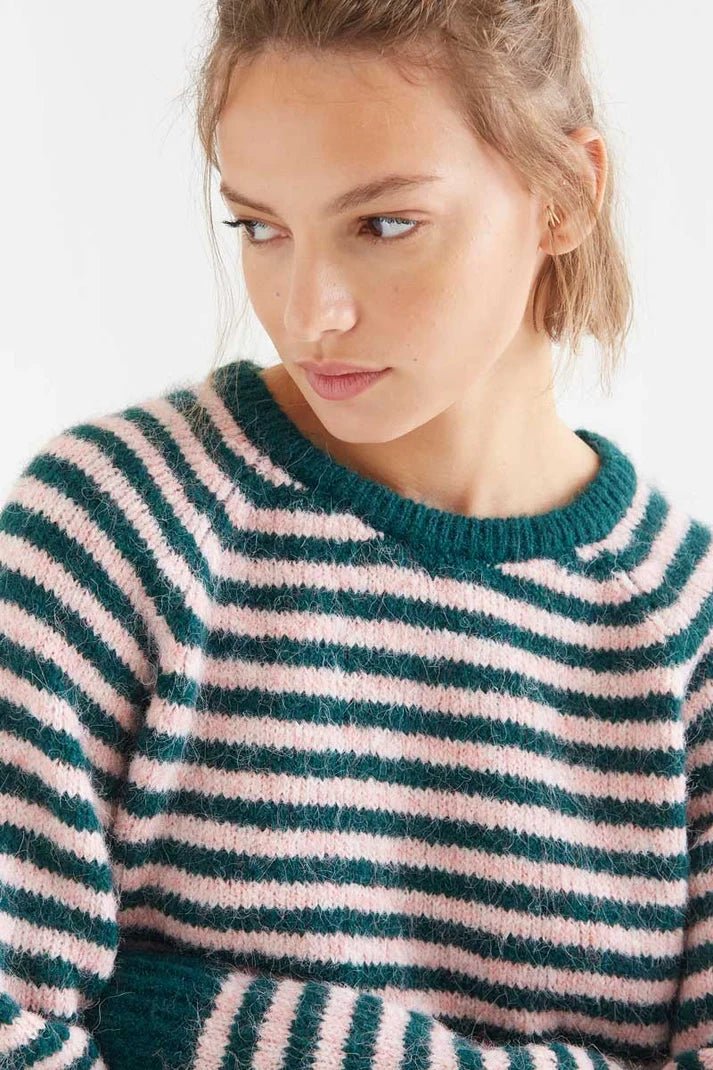 picture of Compania Fantastica 10465 Stripe Jumper - Green/Pink - Number Two - womens - fashion - clothing - Compania Fantastica 2