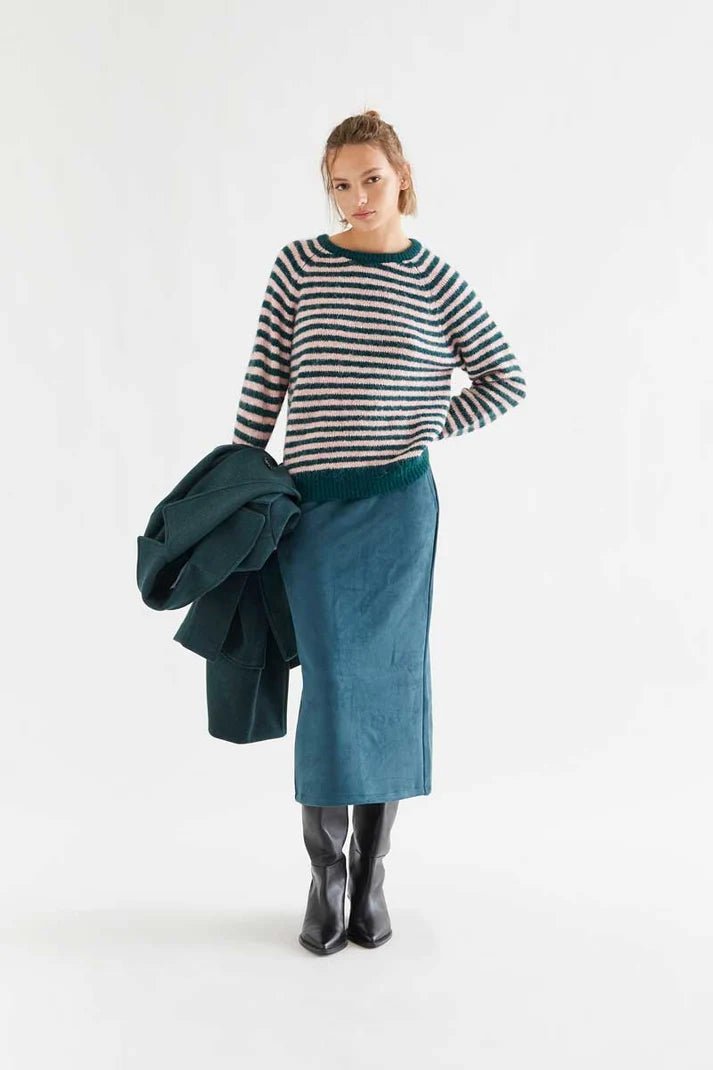 picture of Compania Fantastica 10465 Stripe Jumper - Green/Pink - Number Two - womens - fashion - clothing - Compania Fantastica 3