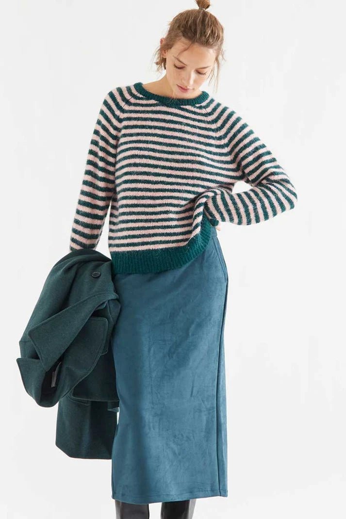 picture of Compania Fantastica 10465 Stripe Jumper - Green/Pink - Number Two - womens - fashion - clothing - Compania Fantastica 1