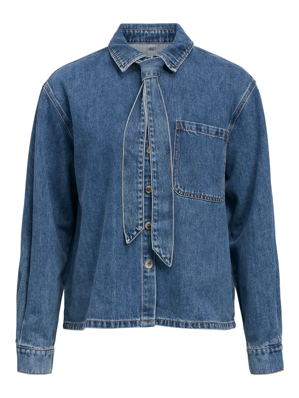 Object Rosie Shirt - Medium Blue Denim