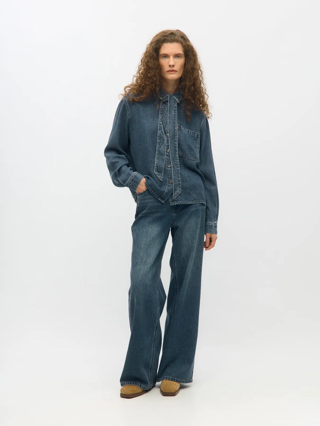 Object Rosie Shirt - Medium Blue Denim