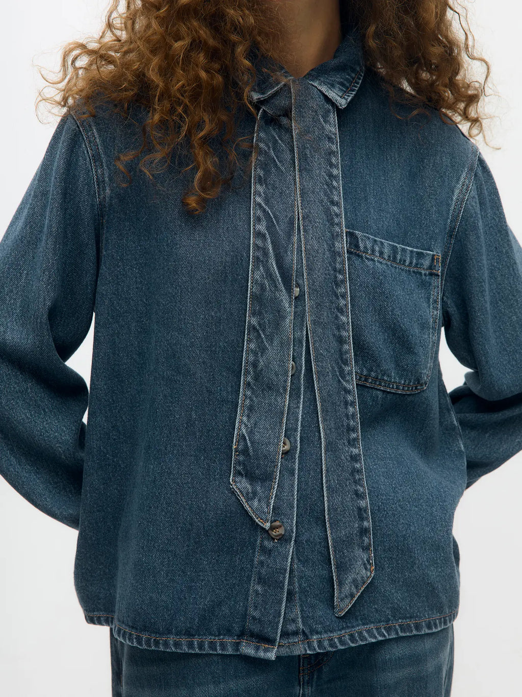 Object Rosie Shirt - Medium Blue Denim