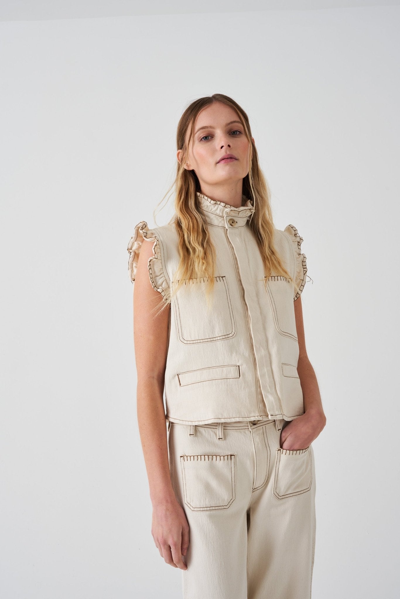 picture of Seventy + Mochi Pablo Waistcoat Ecru - Number Two - womens - fashion - clothing - Seventy + Mochi 2