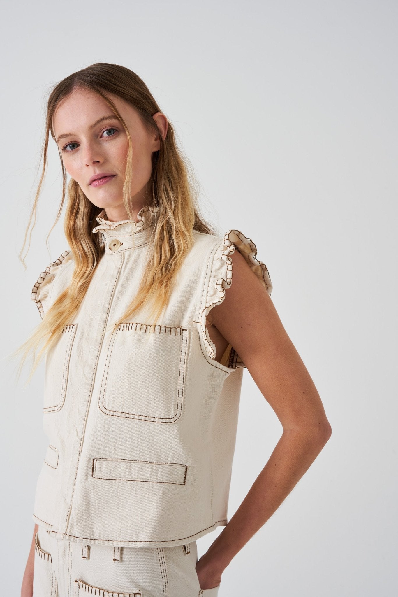 picture of Seventy + Mochi Pablo Waistcoat Ecru - Number Two - womens - fashion - clothing - Seventy + Mochi 4