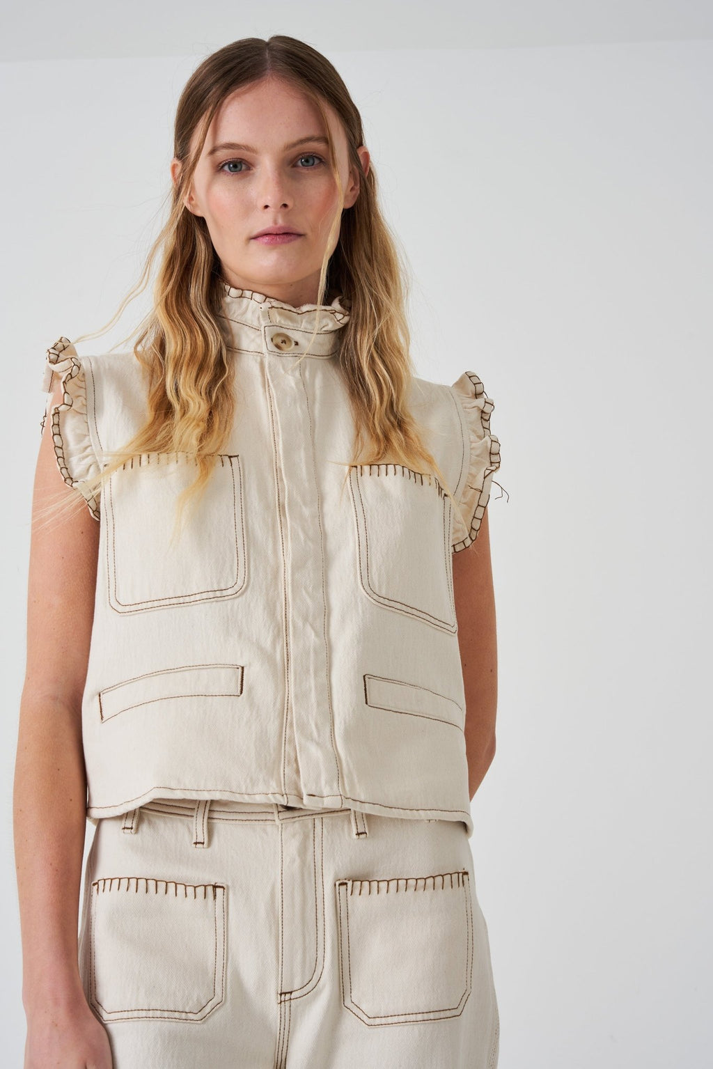 picture of Seventy + Mochi Pablo Waistcoat Ecru - Number Two - womens - fashion - clothing - Seventy + Mochi 1