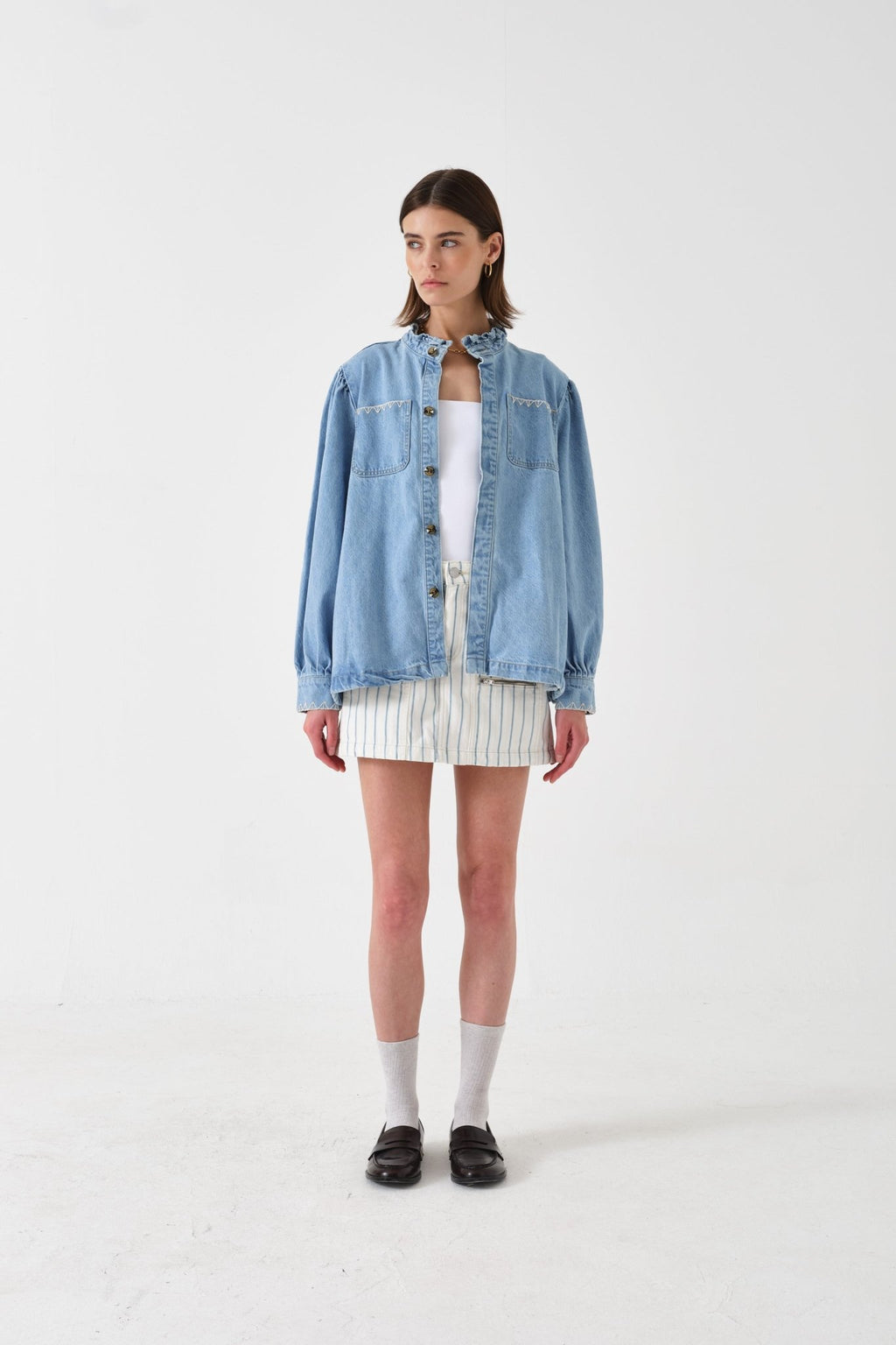 picture of Seventy + Mochi Dana Denim Jacket - Sunbleached - Number Two - womens - fashion - clothing - Seventy + Mochi 3