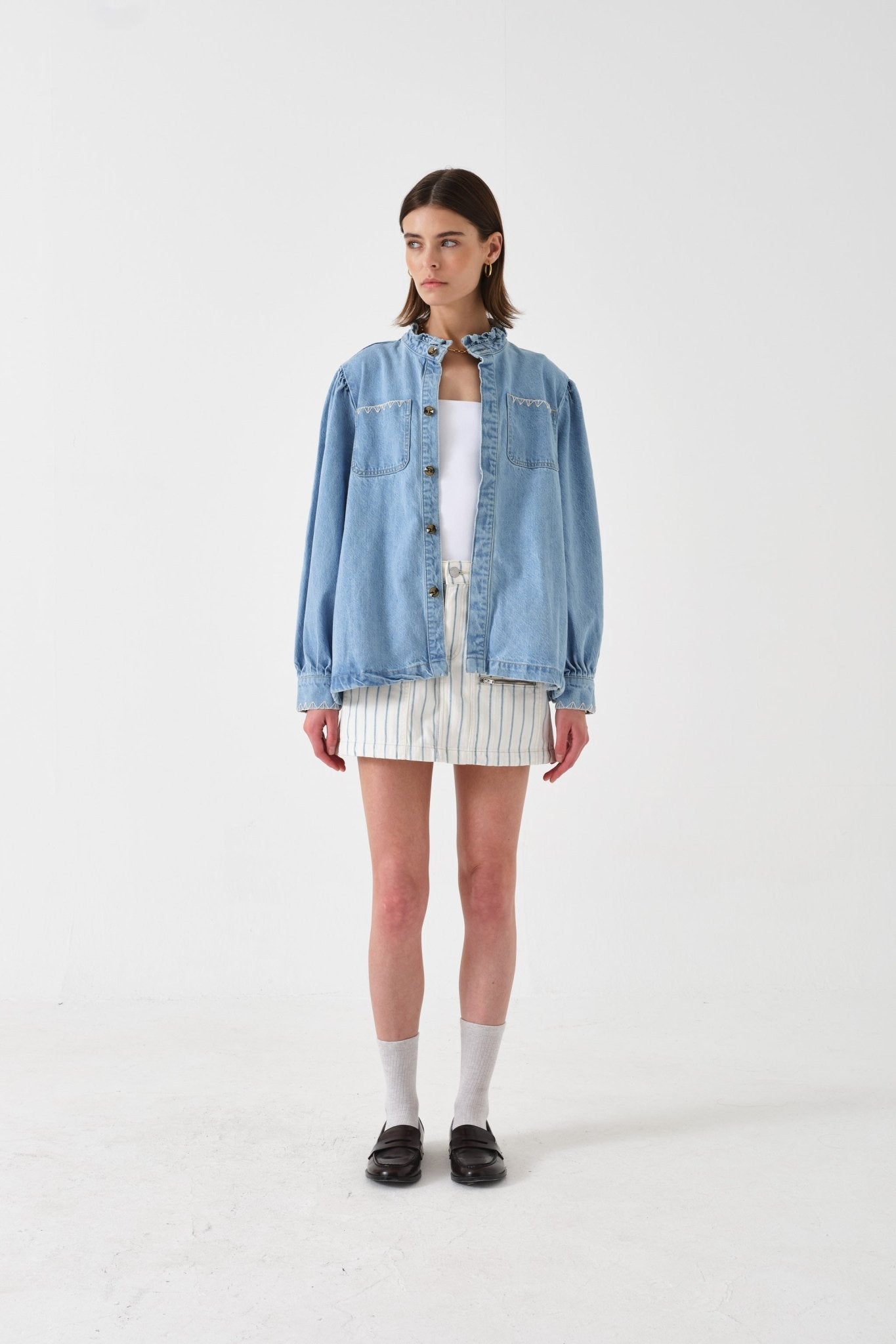 picture of Seventy + Mochi Dana Denim Jacket - Sunbleached - Number Two - womens - fashion - clothing - Seventy + Mochi 3