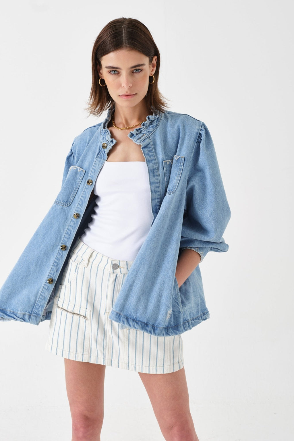 picture of Seventy + Mochi Dana Denim Jacket - Sunbleached - Number Two - womens - fashion - clothing - Seventy + Mochi 1