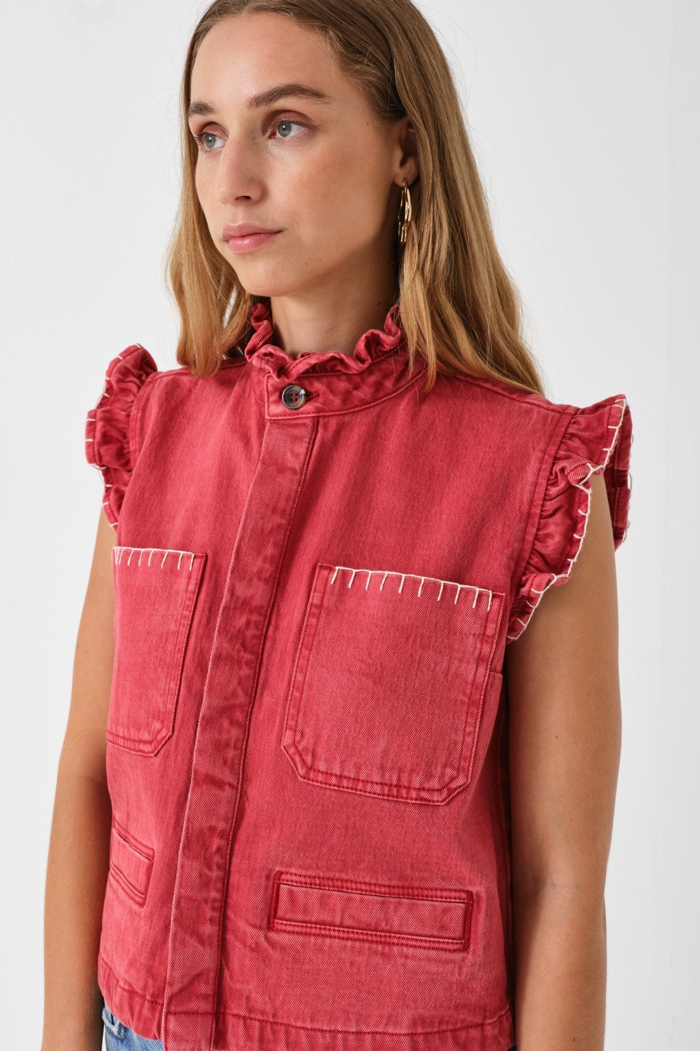 picture of Seventy + Mochi Pablo Waistcoat / Vintage Red - Number Two - womens - fashion - clothing - Seventy + Mochi 3